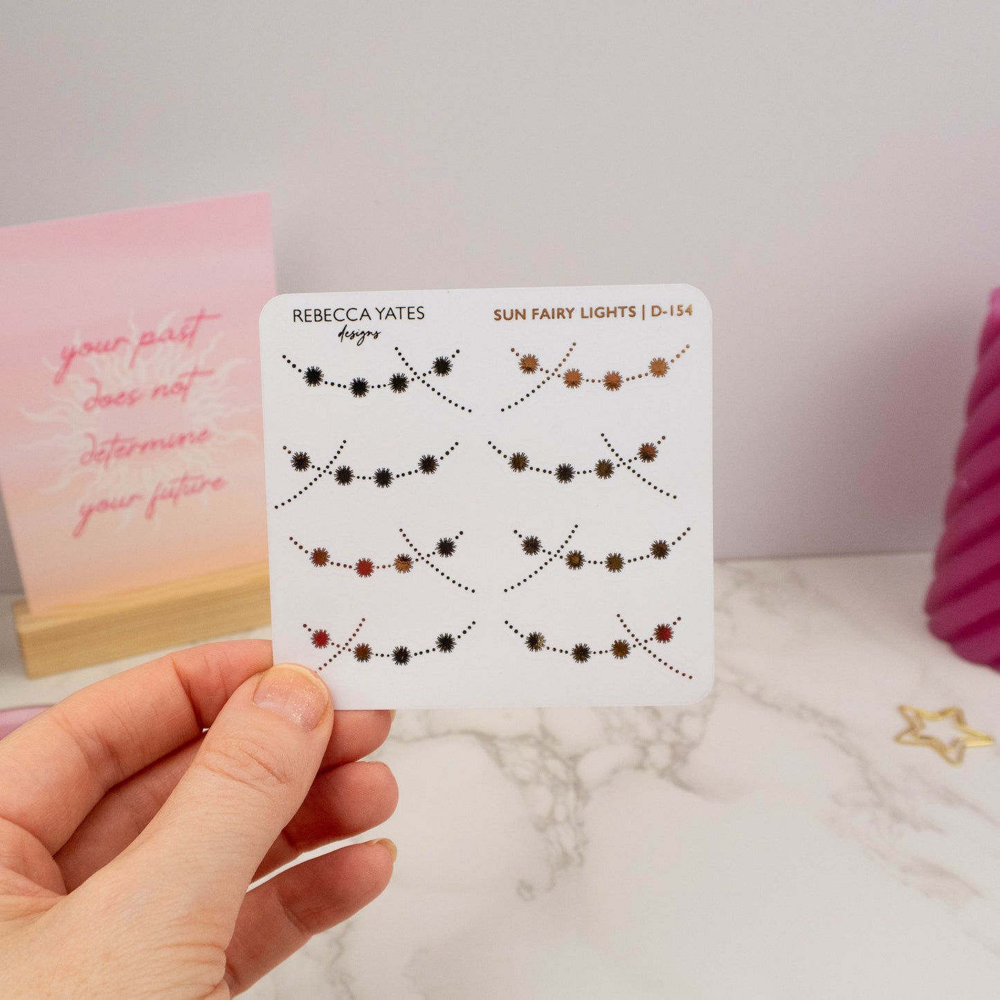 SUN FAIRY LIGHTS - FOILED STICKER SHEET