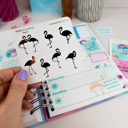 FLAMINGOS - FOILED STICKER SHEET