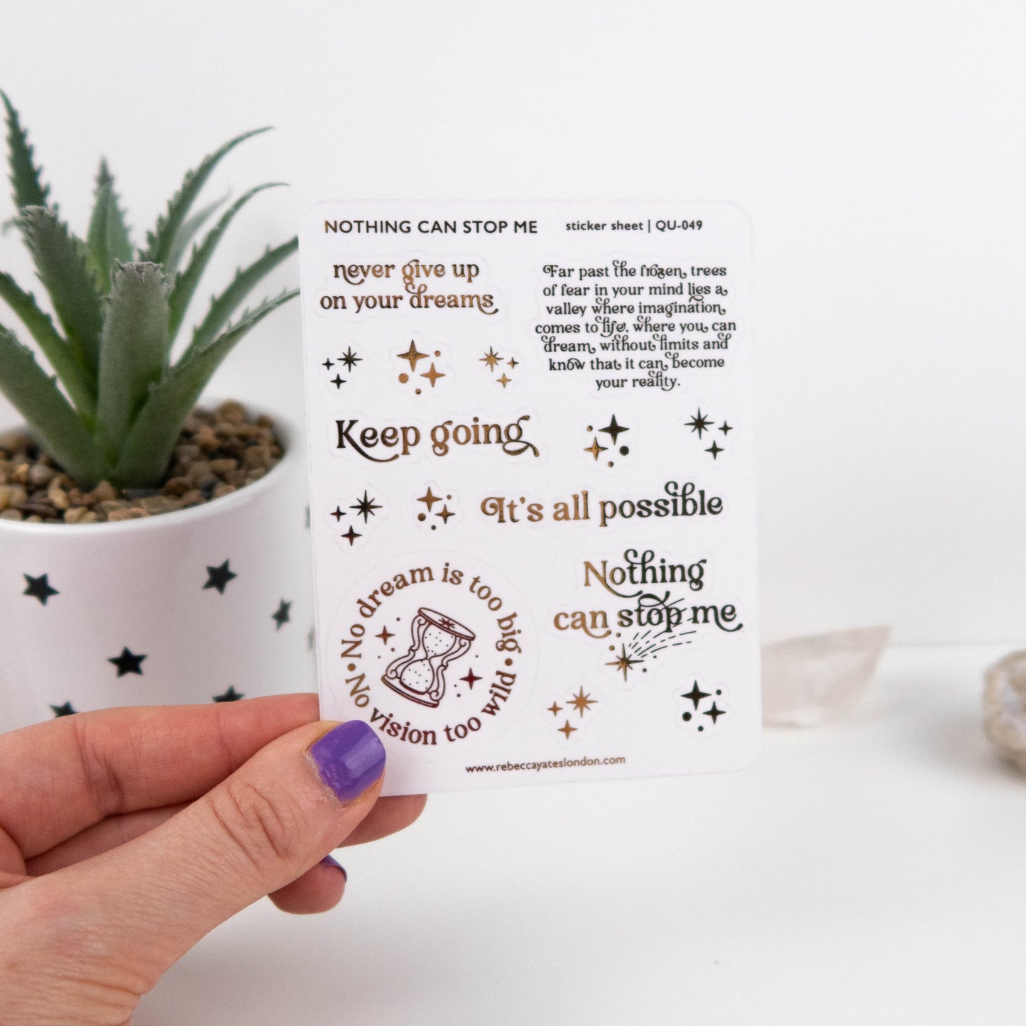 NOTHING CAN STOP ME - FOILED QUOTES STICKER SHEET