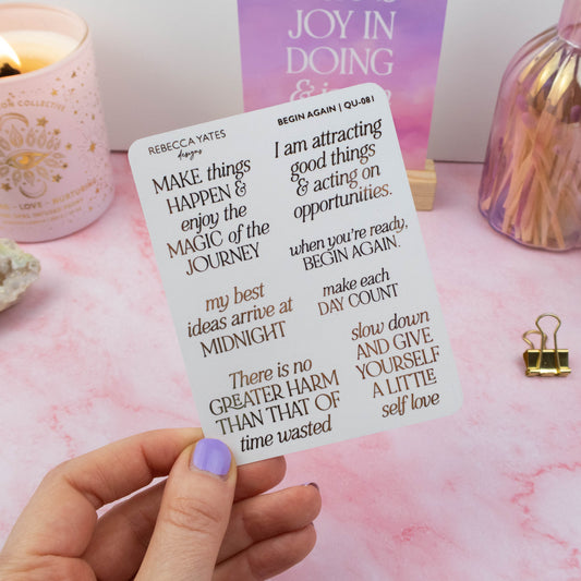 BEGIN AGAIN - FOILED PLANNER STICKERS