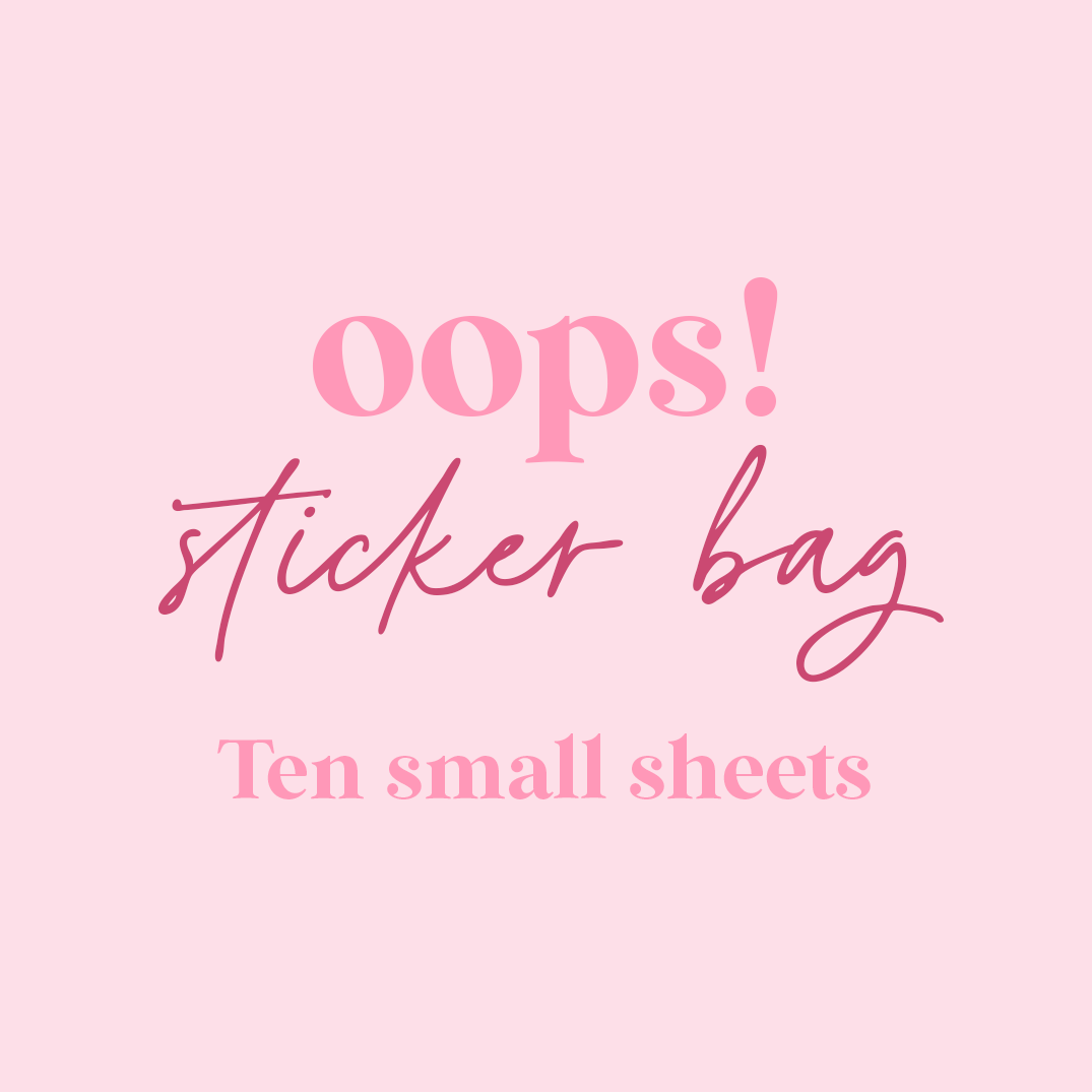 OOPS! BAG - MYSTERY STICKER SECONDS BAG - 10 SMALL SHEETS