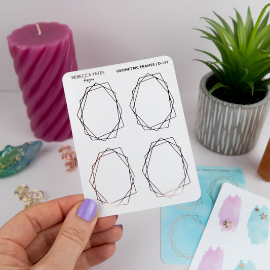 GEOMETRIC FRAMES - FOILED PLANNER STICKERS