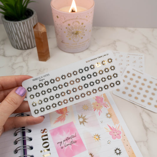 MINI SUN WASHI TRIM - FOILED PLANNER STICKERS