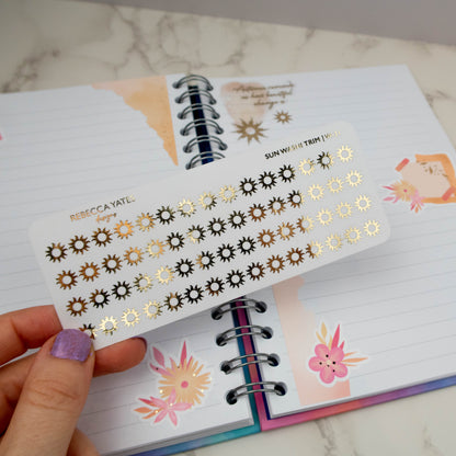 MINI SUN WASHI TRIM - FOILED PLANNER STICKERS