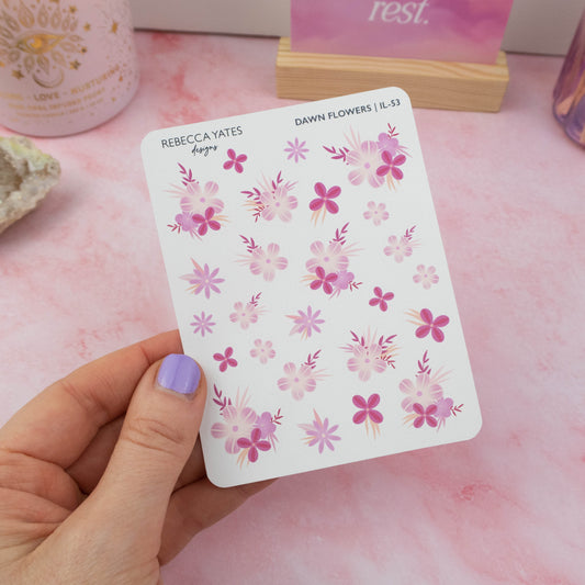 DAWN FLOWERS - PLANNER STICKER SHEET