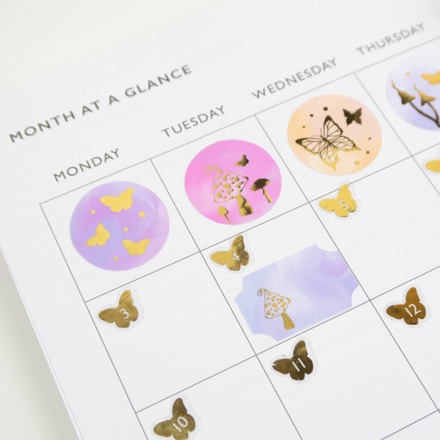 BUTTERFLY NUMBERS - FOILED PLANNER STICKERS