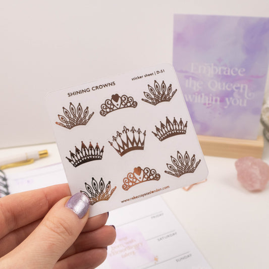 SHINING CROWNS - FOILED QUOTES STICKER SHEET